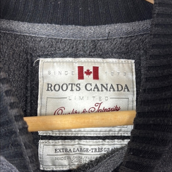 Roots Women's Gray and Black Bomber Jacket with Ribbed Details Size Extra Large - Picture 3 of 8